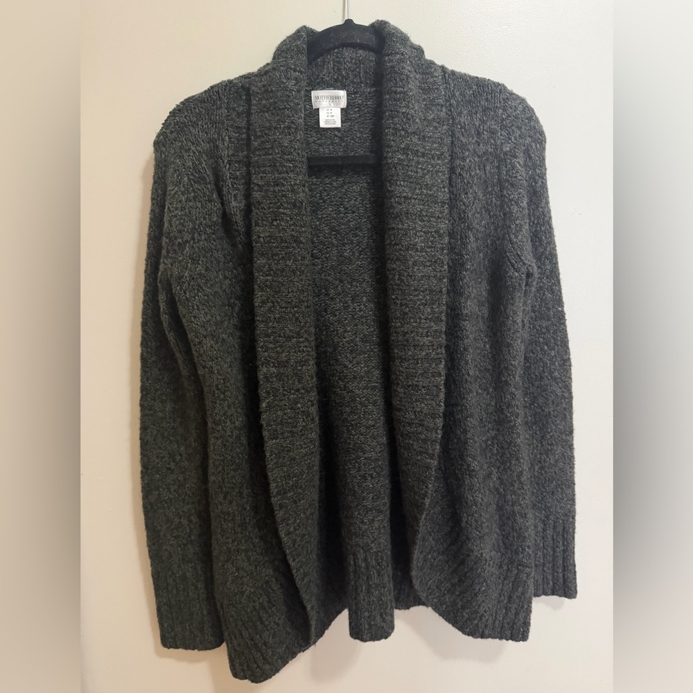 Motherhood Maternity Heather Grey Long Sleeve Drape Cardigan Small